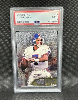 1996 Fleer Metal - #35 John Elway Denver Broncos HOF-PSA 9 Pop 32 - Image 1 of 2