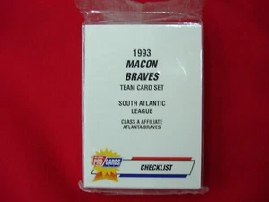 1993 MACON BRAVES FLEER PROCARDS MINOR LEAGUE BASEBALL TEAM SET ATLANTA BRAVES - Bild 1 von 5