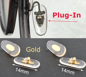 ๐ 2 Pair: Plug-In Push-In Nose Pads Eyeglasses for Ray Ban Gold color 14-Medium - Picture 1 of 13