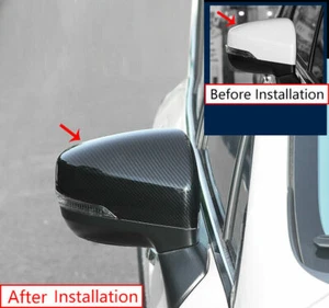 Carbon Fiber Rear View Side Mirror Cover For Subaru Outback Legacy 2018-2019 2pc - Foto 1 di 11