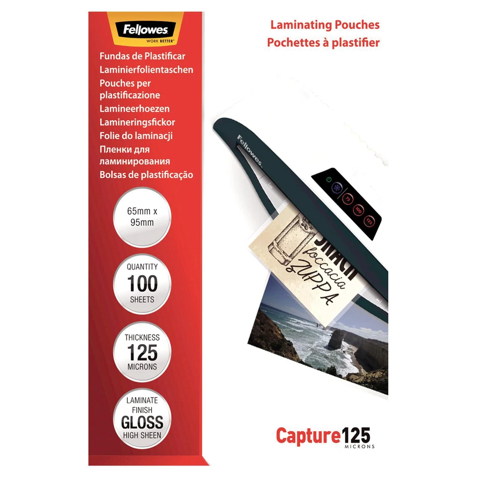 Fellowes® 53067 Laminierfolie Capture 125mic Kartenformat 95x65mm - 100 Stück