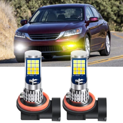 For Honda Accord 2013 2014 2015 Dual Color Golden Yellow White H11 LED Fog Light - Image 1 of 4