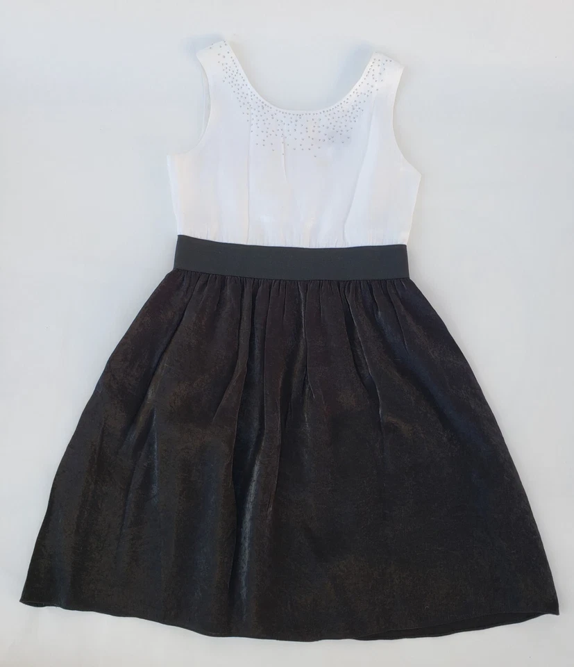 Vestido Blush by Us Angels niñas blanco y negro forrado cuentas Navidad talla 14 usado en excelente estado Foto 1 de 4