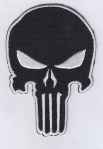 50 Stck. Punisher (schwarz) bestickte Aufnäher 3,5"x2,5" zum Aufbügeln - Bild 1 von 1