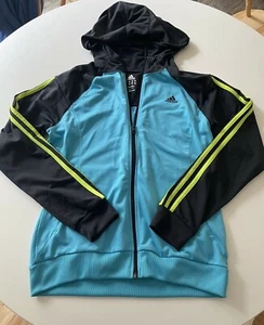 Boys size Medium Adidas zip up sweater hoodie jacket athletic active wear - Picture 1 of 5