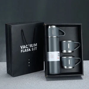 2023 Vacuum Insulated Water Bottle Hot Cold 17oz Duble Wall Stainless Steel 4 pc - Picture 1 of 4