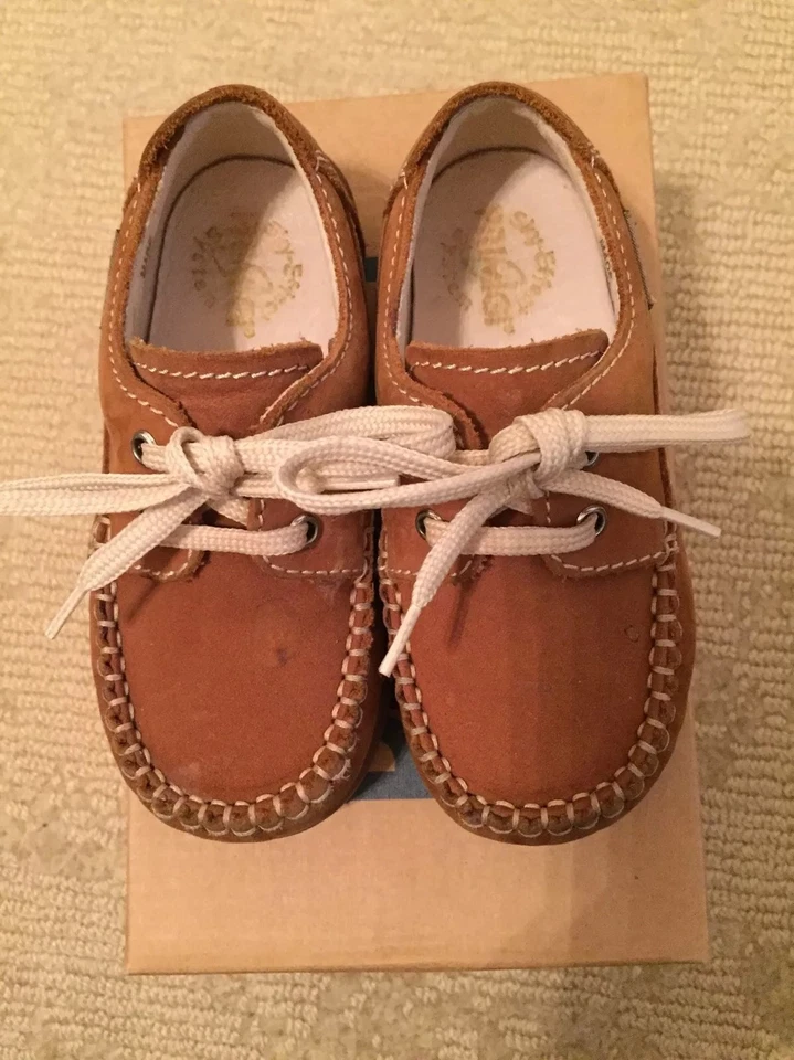 PRIMIGI Bebé Niños Marrón Nubuck Gamuza Encaje Zapatos Talla EUR23/US6.5M + Caja Foto 1 de 4
