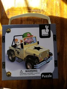JANOD Puzzle Box, 40 x 22 cm, 15.7 x 8.6 in, 2 Puzzles, Ages 3-6, Jeep Themed - Picture 1 of 6