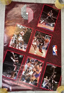 VTG Portland Trail Blazers Poster 1990 Starline Porter Kersey Drexler Robinson  - Picture 1 of 17
