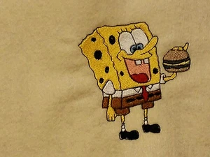 Handmade Personalized 30"x30" Embroidery Fleece Baby Blanket with SpongeBob - Picture 1 of 1