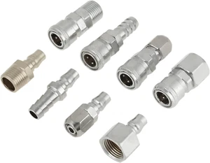 1/2" BSP Air Coupler and Plug Kit, 8PCS Quick Connect Air Hose Fitting, Air Comp - Picture 1 of 12