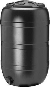 Strata Ward 210 Liter Plastic Water Butt Barrel with Tap and Lockable Lid, Black - Picture 1 of 1