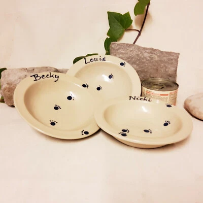 keramik-im-hof Futtertellerchen mit Wunschname Napf Schüssel, Katze Hund - Bild 1 von 4