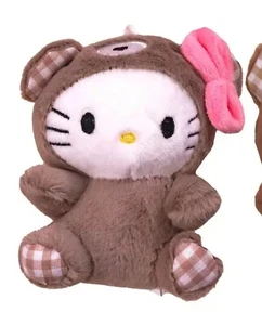 6" Hello Kitty in Teddy Bear Costume Plush Toy Stuffed Animal Childs Kids Play - Picture 1 of 3