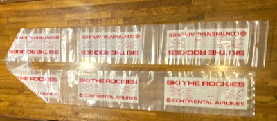 Bolsa de envío de plástico Continental Airlines para esquís "Ski the Rockies" - hallazgo raro Foto 1 de 4