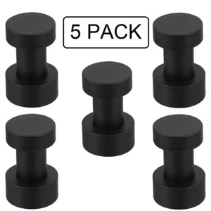 Bathroom Towel Hooks 5 Pack Round Coat Hooks Sturdy Wall Mounted Robe Hook - Picture 1 of 13