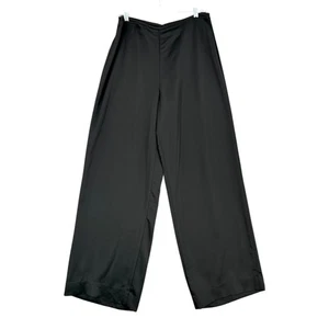 Pantalones de vestir Carmen Marc Valvo negros cintura alta pierna ancha para mujer talla 12 - Imagen 1 de 8