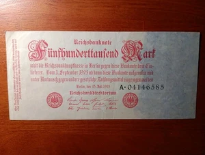 Mark 500 000 Fünfhunderttausend 1923 Berlin Reichsbanknote - Bild 1 von 2