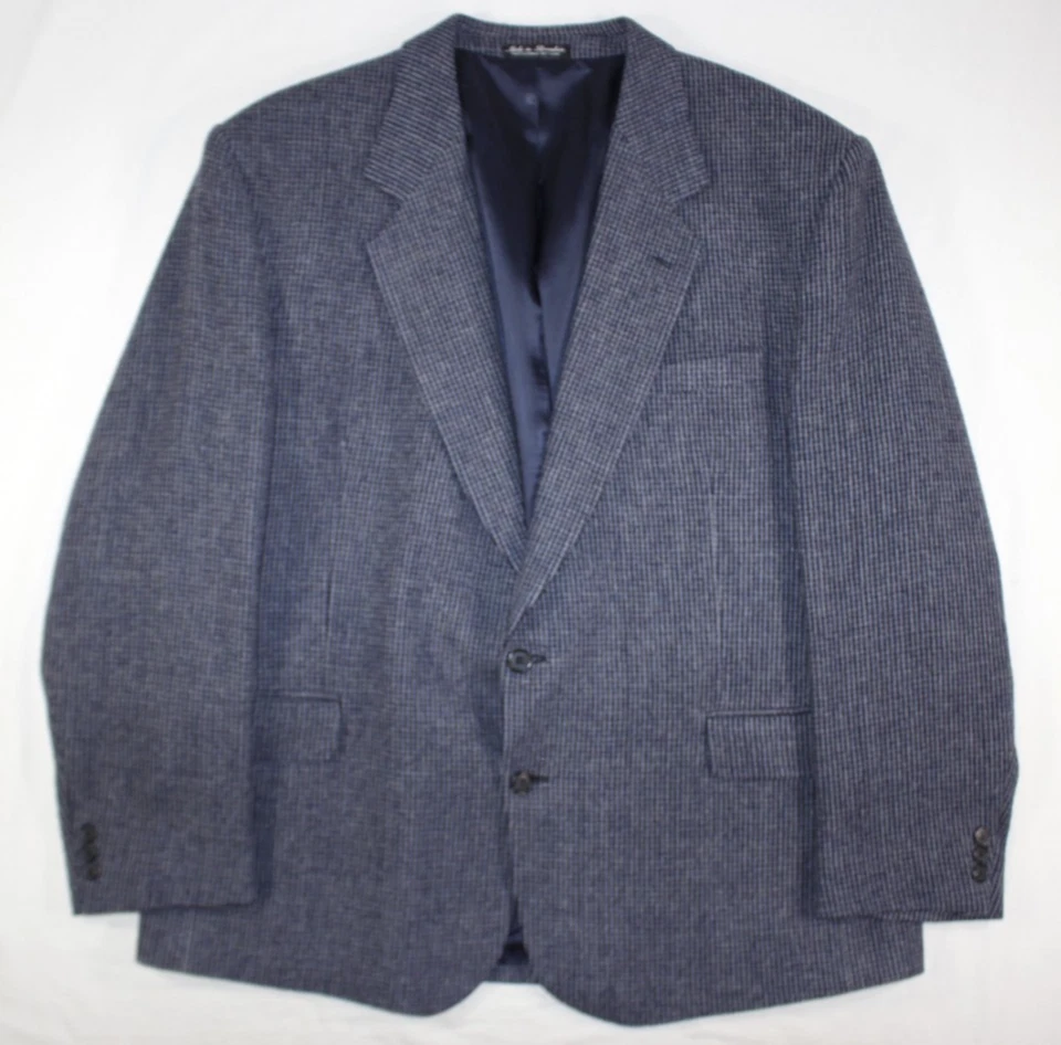 Barrington Blazer Men's 48 R Wool Tweed Sport Coat Jacket Barleycorn Blue - Image 1 of 4