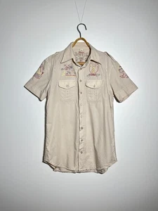 Vintage 00s Diesel Embroidered Military Short Sleeve Shirt Men's Size XL - Bild 1 von 13