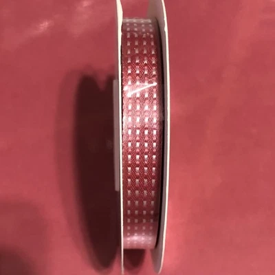 Stampin Up PRIMROSE PETALS Ribbon Stain Stitched  3/8” 10 Yds Retired Red - Image 1 of 3