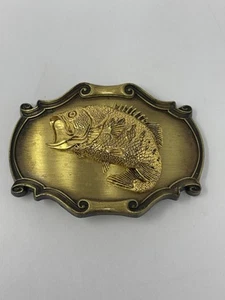 Raintree Vintage 1978 Large Mouth Bass Fish Fishing Belt Buckle - Picture 1 of 5