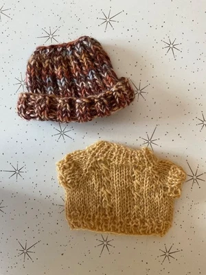 Ручной вязки свитер/шляпа комплект подходит Labubu! - Изображение 1 из 4