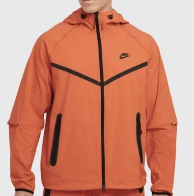 Nike Tech Woven Full Zip Windbreaker Jacket Orange Men’s Large HM7151-846 $145 - Image 1 of 4