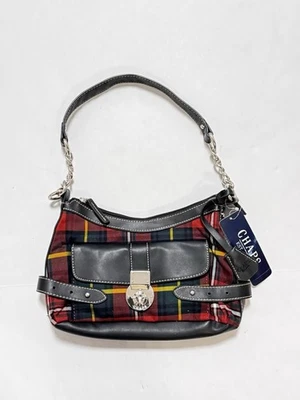 Bolso de Hombro Chaps Abbey Newton a Cuadros Rojo, Verde, Amarillo, Blanco Negro Nuevo con Etiquetas Foto 1 de 4