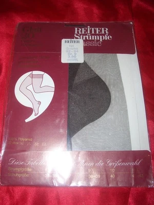 Vintage Reiter echte Nylonstrümpfe Nylons Gr. 9 GRAPHIT 20 den Perlonstrümpfe ++ - Bild 1 von 2