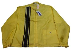Vintage NOS Swingster Racing Jacket LARGE Yellow Nylon Windbreaker USA UNION NWT - Picture 1 of 19