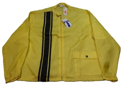 Vintage NOS Swingster Racing Jacket LARGE Yellow Nylon Windbreaker USA UNION NWT - Image 1 of 4