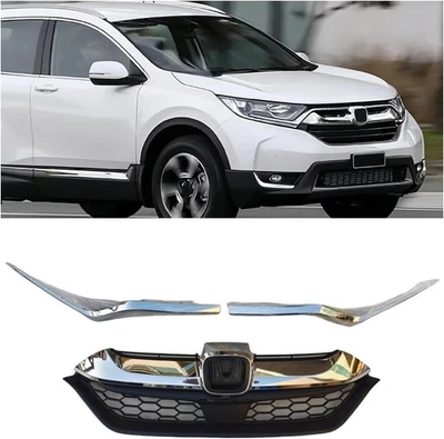 Fit 2017 18 2019 Honda CRV CR-V Front Bumper Grill Grille w/Eyelid Molding Trim Foto 1 de 4