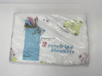 Paquete de 2 mantas de recepción de osos de peluche pastel vintage Toddletime Penneys Foto 1 de 4