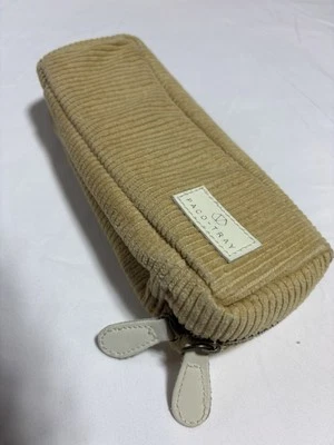 PACO TRAY Bolsa de Veludo Bronzeado com Zíper Estojo para Lápis Bolsa de Maquiagem Organizadora - Imagem 1 de 4