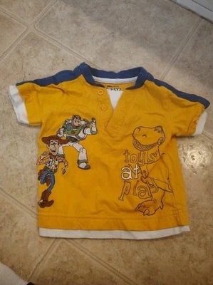Vintage Y2K Toy Story Shirt Embroidered Characters Boys Sz 12M Woody Buzz - Image 1 of 4