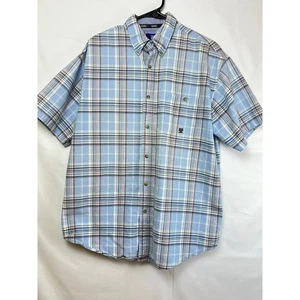 Wrangler 20X Herren XL blau/grau kariert Kurzarm Button Down Western Hemd - Bild 1 von 8