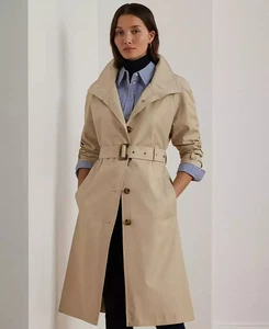 NWOT $245 Lauren Ralph Lauren Single Breasted Trench Coat M - Bild 1 von 3
