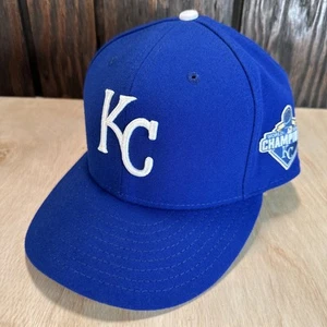 Sombrero de los Reales de Kansas City Campeones de la Serie Mundial 2015 New Era 59Fifty 7 1/2 KC MLB - Imagen 1 de 13