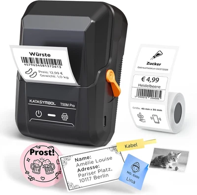 SUPVAN T50M Pro Etikettendrucker Bluetooth, wasserfest, für Büro & Zuhause - Bild 1 von 4