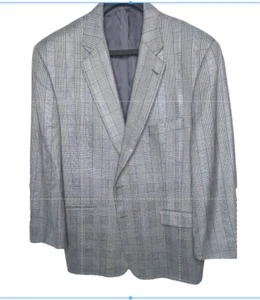 LNWOT Burberry London Kensington Sport Coat Glen Plaid Wool Silk Jacket 48R Gray - Picture 1 of 8