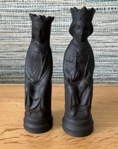 Wedgwood - Arnold Machin - Kawałki szachowe - Czarny bazalt król i królowa - 1975 - Zdjęcie 1 z 23
