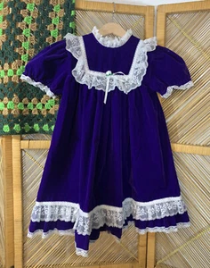 Vintage Dress Kids Party Lace Ruffles 6X - Picture 1 of 6