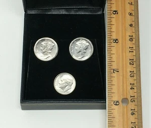 Aretes vintage de plata esterlina con moneda de diez centavos de mercurio - 3/4 pulgadas - Imagen 1 de 6