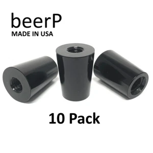 BLACK 10 PACK 1" Beer Tap Ferrule Tapered 5/16"-18 Top and 3/8"-16 Bottom - Picture 1 of 3