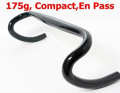 Ultralight 31.8 x 450mm 185g 3k carbon Compact Road Bike handlebar Black - Image 1 of 4