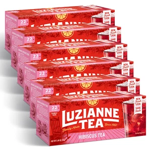 Unsweetened Hibiscus Iced Tea Bags, Family Size, 22Ct Box (Pack of 6) - Picture 1 of 4