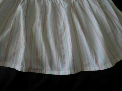Simply Shabby Chic Kids Crib Skirt Candy Stripes Pastel Colors Blue White Pink - Image 1 of 4