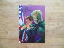 1994 TOPPS MARS ATTACKS ARCHIVES JFK VS MARTIAN LARGE CARD SIGNED ZINA SAUNDERS