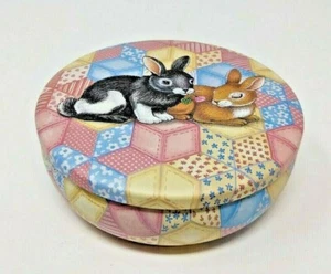 Decorative Easter Tins Containers Decorated Inside & Out Bunnies - Picture 1 of 5